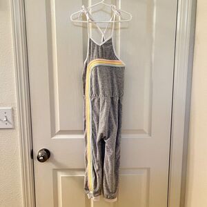 Miki Miette Gray Pastel Rainbow Terry Jumpsuit Girls Size 5 NWT